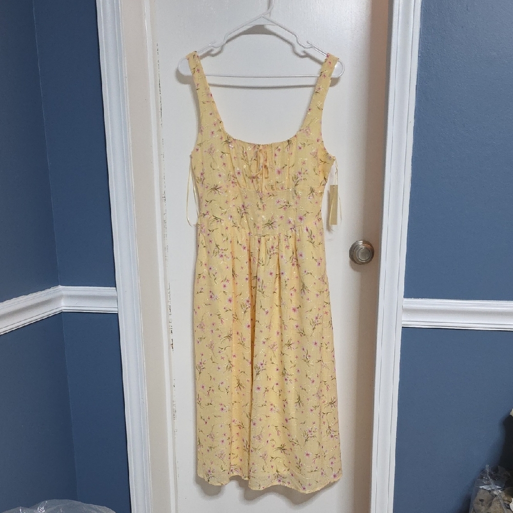 Floral Yellow Womens Dress
